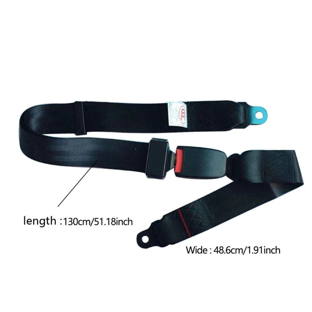 Adjustable Car Seat Belt Extension - Thick Polyester Strap for 2-Bolt Vehicles