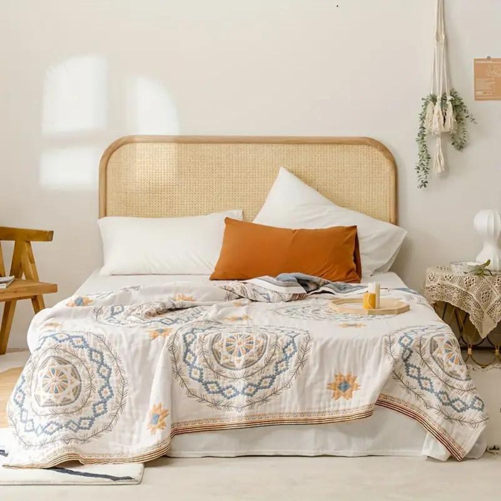 Throw Blanket with Mandala Design