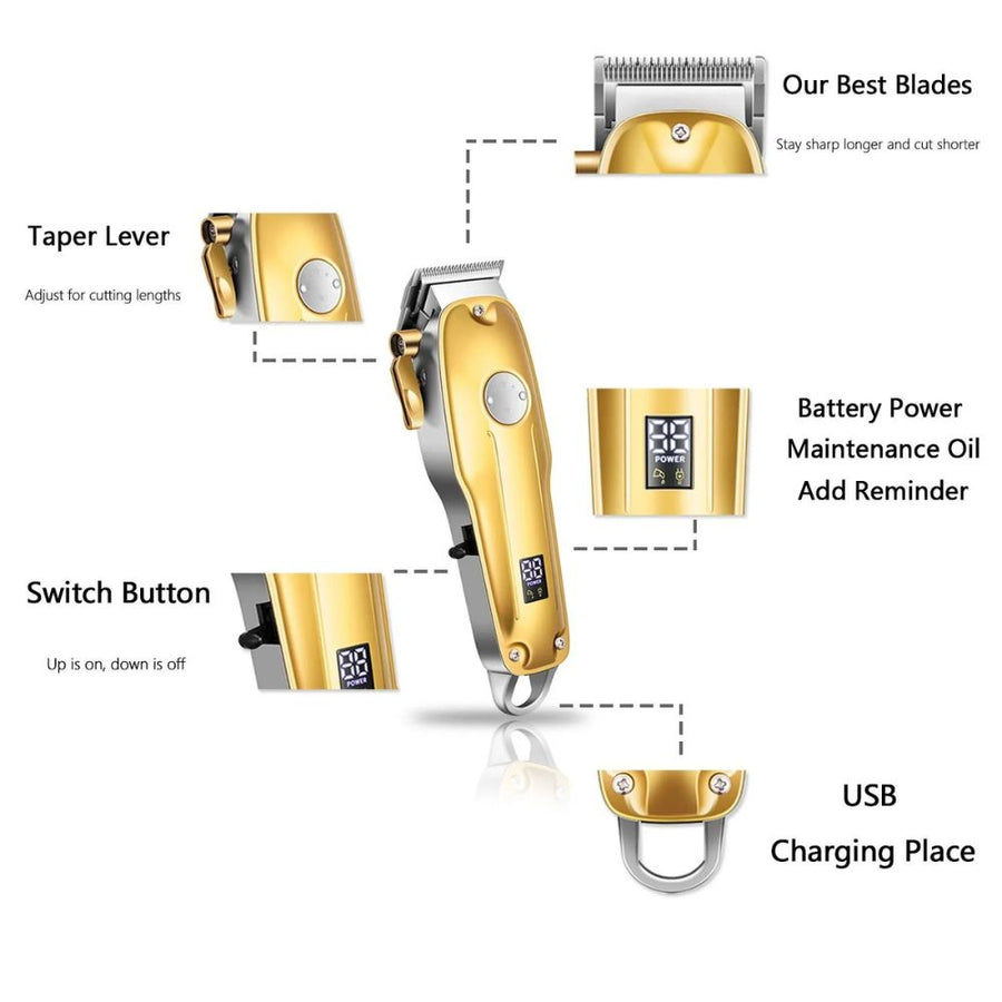 Cordless Precision Hair Cutting Kit for Men - Gold Finish