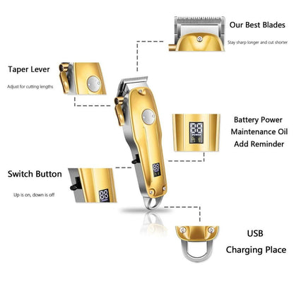 Cordless Precision Hair Cutting Kit for Men - Gold Finish