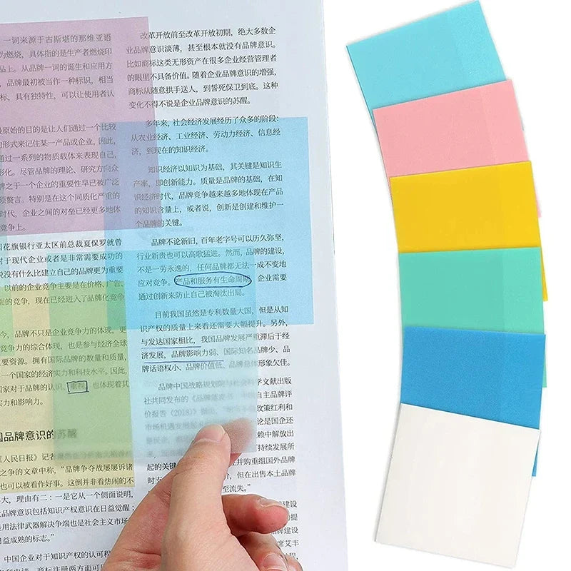 Transparent Reminder Notes, 3x2 Inches, 400 Sheets, 7 Colors