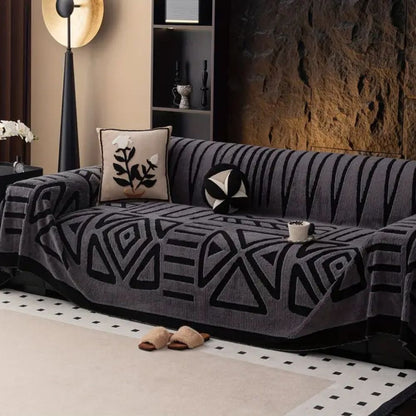 Sofa Slipcover featuring Maze Design in Knit Fabric