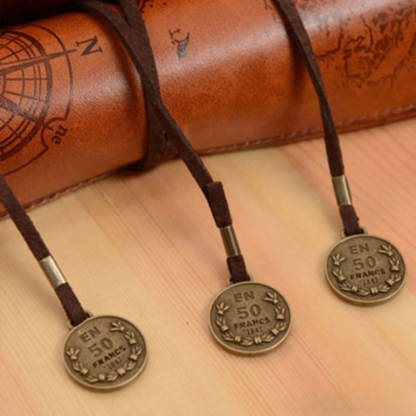 Roll-Up Vintage Leather Pencil Holder, Treasure Map Design for Office & School