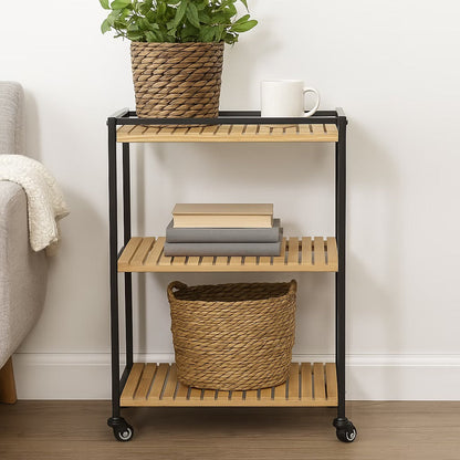 Multi-Purpose Rolling Organizer with Three Spacious Shelves