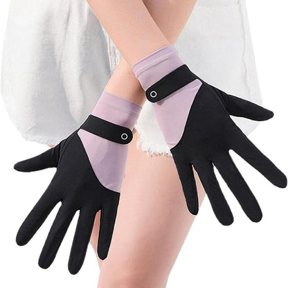 Breathable Ice Silk Driving Gloves for Women - UV Sun Protection, Touchscreen, Anti-Slip