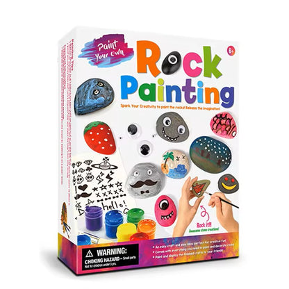 Creative Rock Art Kit with Smooth Stones and Vibrant Paints for Ages 4-12