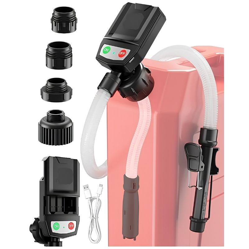 Effortless Liquid Transfer Pump with Battery Power & Adapters