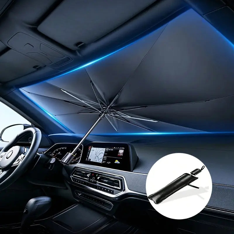 Reflective Car Sunshade 55x31in with Compact Storage Design