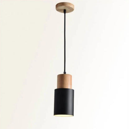 Stylish Wood and Metal Hanging Light Fixture