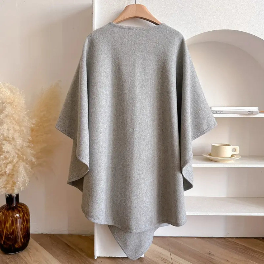 Cozy Knit Shawl Poncho Jacket
