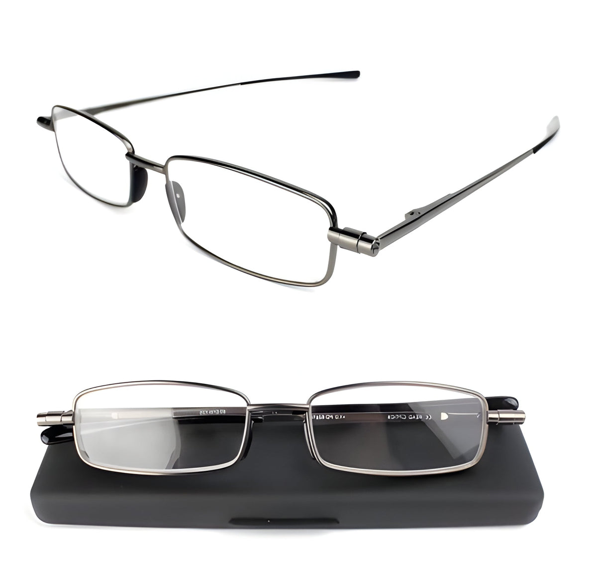 Compact Folding Reading Glasses with Durable Stainless Steel Frame