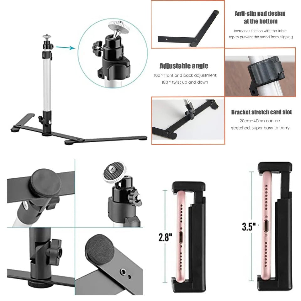 Illuminating Circle Light with Adjustable Phone Holder & Tripod