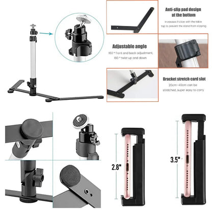 Illuminating Circle Light with Adjustable Phone Holder & Tripod
