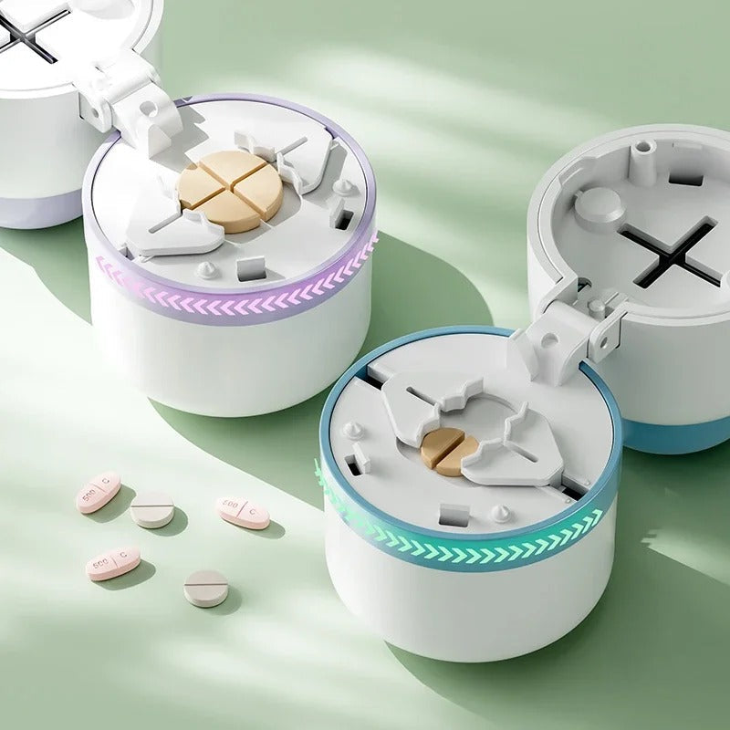 Precision Pill Cutter with Storage and Safety Features