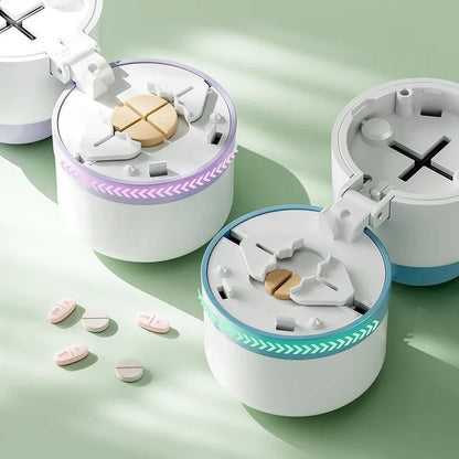 Precision Pill Cutter with Storage and Safety Features