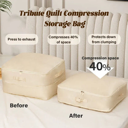Space-Saving Compression Bag with Zipper and Water-Resistant Fabric