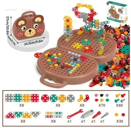 Creative Building Adventure Set with Electric Screwdriver - 80+ Pieces for Ages 3+