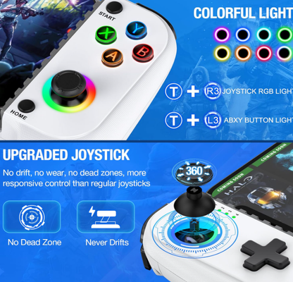 Bluetooth Gamepad for Mobile Gaming - Wireless Controller for iPhone & Android with Hall Effect Joysticks