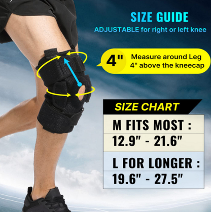 Adjustable Knee Support Brace with Removable Aluminum Struts and Gel Padding