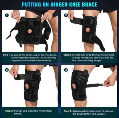 Adjustable Knee Support Brace with Removable Aluminum Struts and Gel Padding