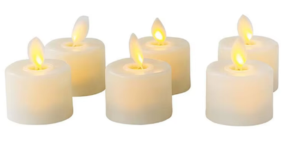 Waterproof LED Candle Set with Remote Control - 6 Pack