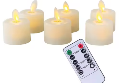 Waterproof LED Candle Set with Remote Control - 6 Pack