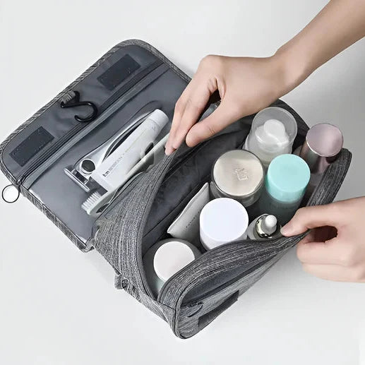 Travel Smart: Men's Multi-Pocket Hanging Toiletry Organizer