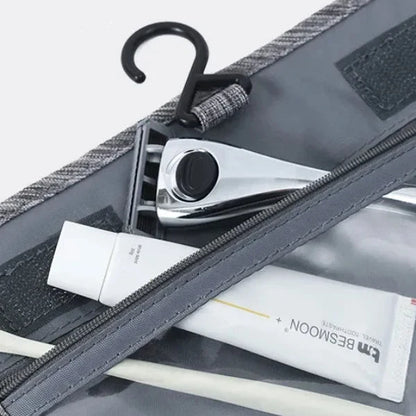Travel Smart: Men's Multi-Pocket Hanging Toiletry Organizer