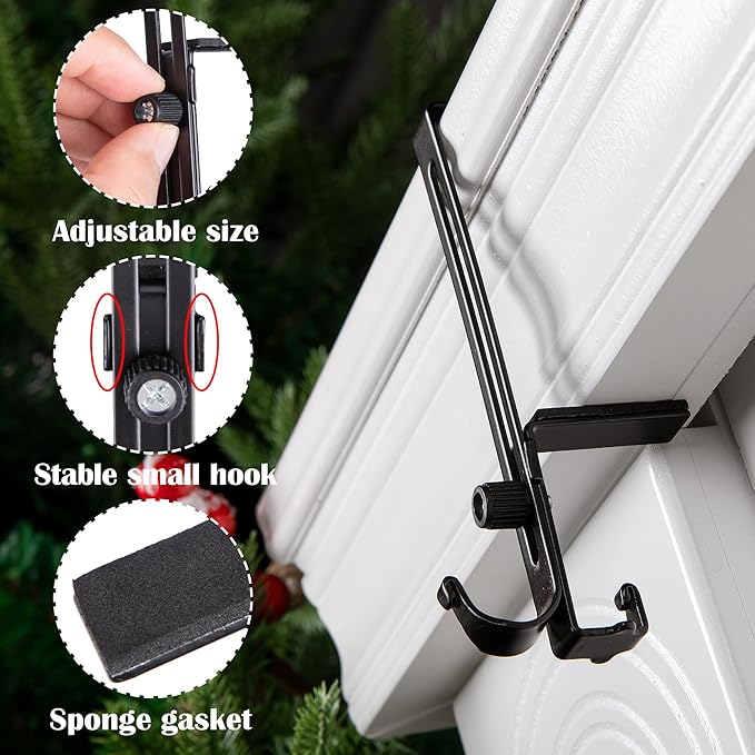 Elegant Mantel Hanger with Adjustable Dual Hooks for Easy Display