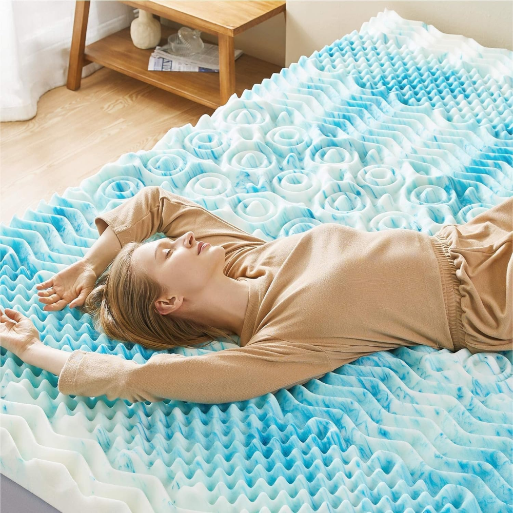 ChillRest Memory Foam Mattress Topper with Cooling Cover