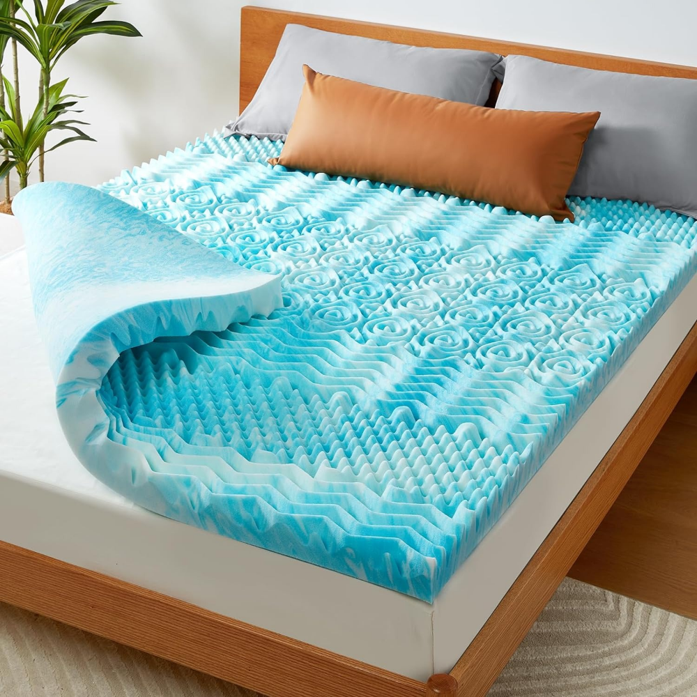 ChillRest Memory Foam Mattress Topper with Cooling Cover