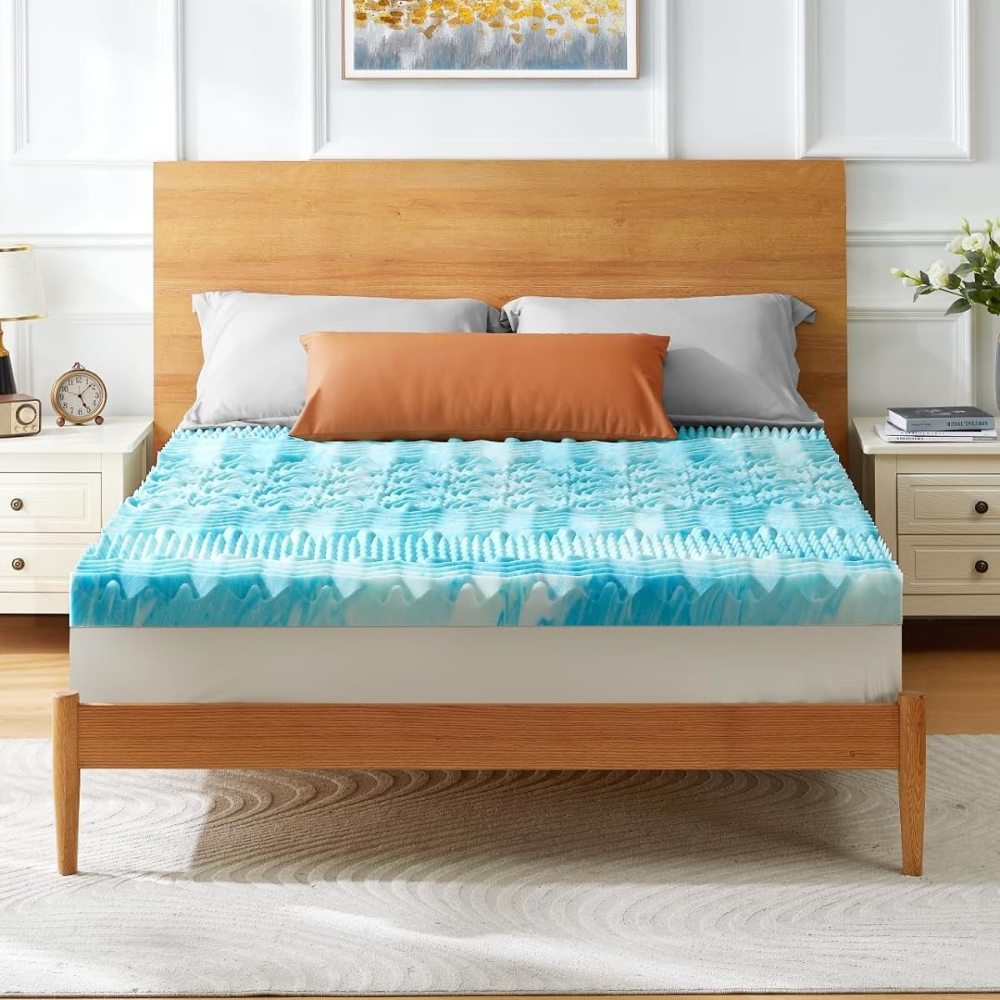 ChillRest Memory Foam Mattress Topper with Cooling Cover