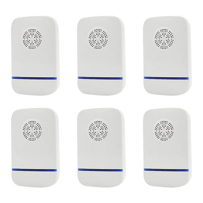 Indoor Ultrasonic Rodent and Insect Repeller 6-Pack for Mice, Rats, Roaches, Mosquitoes