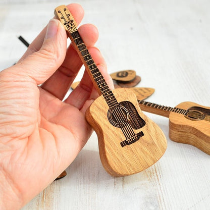 Custom Engraved Guitar Pick Holder with Display Stand & Picks