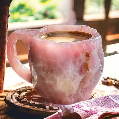 Artisan Stoneware Coffee Mug with Insulating Design, 350-450ml