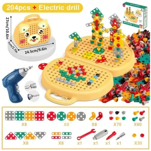 Creative Building Adventure Set with Electric Screwdriver - 80+ Pieces for Ages 3+