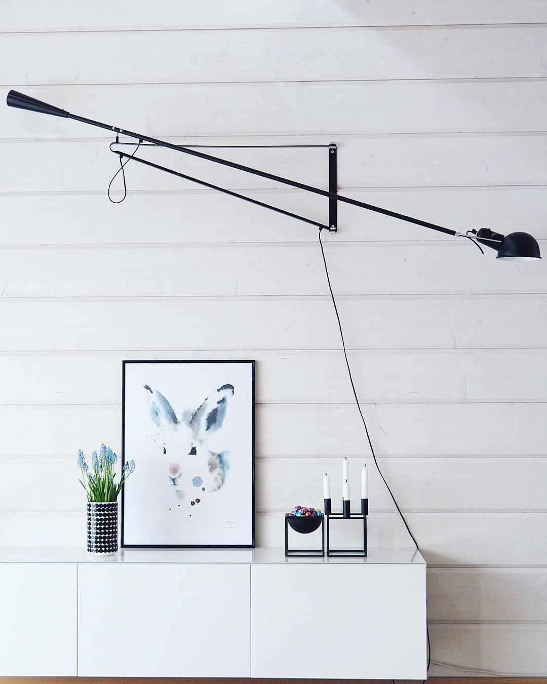 Versatile Wall-Mounted Lamp with Flexible Arm and Weight Balance