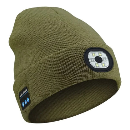 Smart Beanie with LED Light and Wireless Audio System