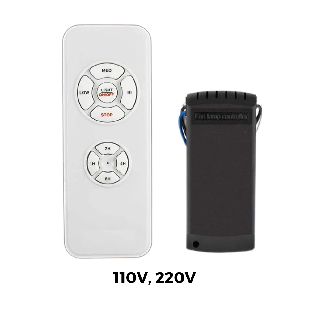 Ceiling Fan Remote Control System with Receiver and Wall Bracket - RF Speed and Light Controller for Fans and Lighting