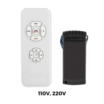 Ceiling Fan Remote Control System with Receiver and Wall Bracket - RF Speed and Light Controller for Fans and Lighting