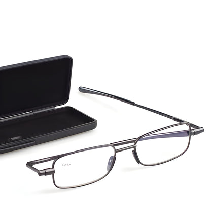 Compact Folding Reading Glasses with Durable Stainless Steel Frame