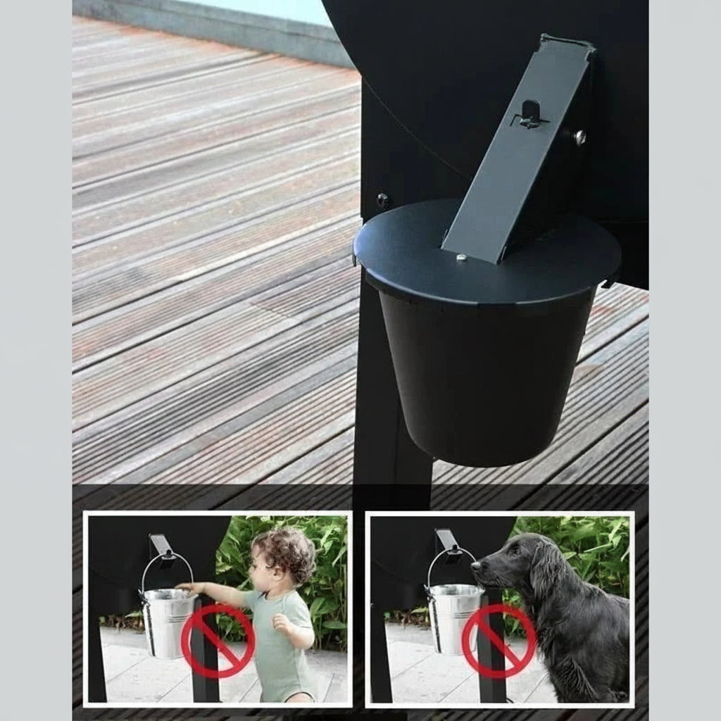 Pellet Grill Grease Catcher with Reusable Insert and Secure Lid