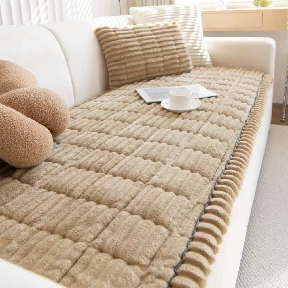 Protective Sofa Shield with Non-Slip Backing & Washable Fabric