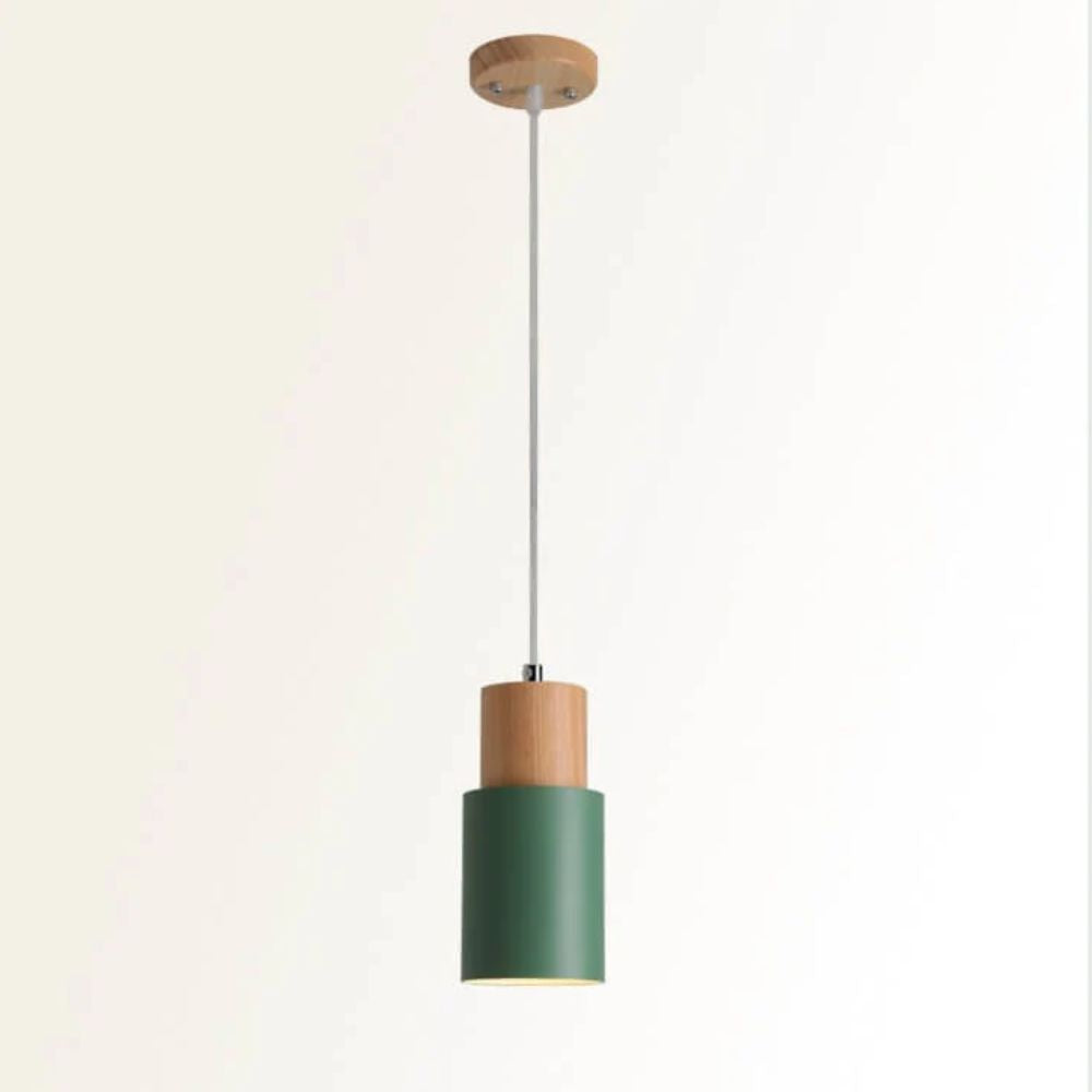 Stylish Wood and Metal Hanging Light Fixture