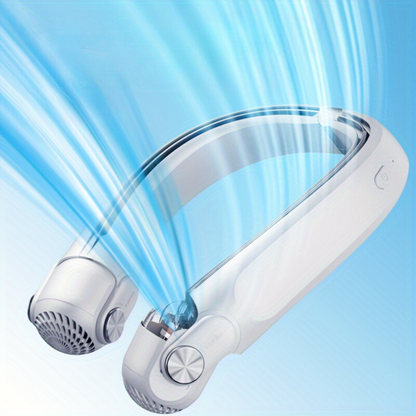 Hands-Free Bladeless Neck Fan – Rechargeable Cooling Device for Travel