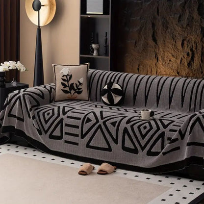 Sofa Slipcover featuring Maze Design in Knit Fabric