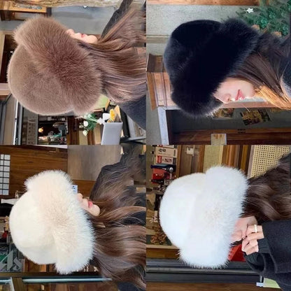 Faux Fur Bucket Hat for Women – Plush Winter Style, 58cm, 5 Colors
