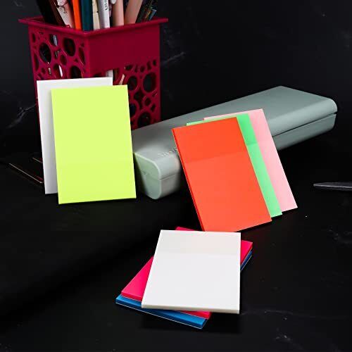 Transparent Reminder Notes, 3x2 Inches, 400 Sheets, 7 Colors