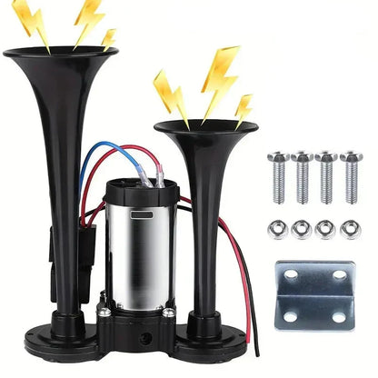High-Volume Dual Air Horn with Automatic Refilling System for 12V Vehicles