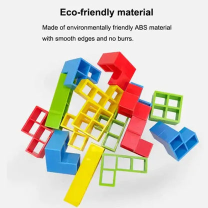 Magnetic Geometry Stacking Game with 24 Colorful Blocks